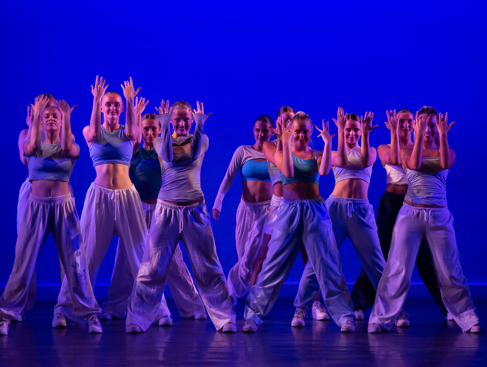 Girls in a modern dance class